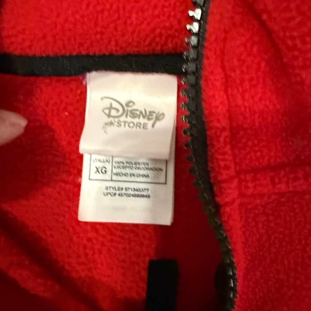 Disney Grumpy 7 Dwarfs Fleece‎ Quarter Zip Red XL Snow White Graphic - Picture 3 of 7